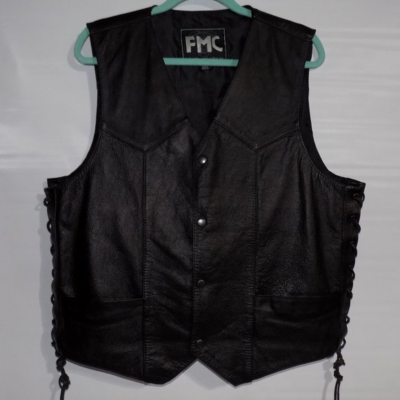 FMC Leather Motorcycle Vest - Picture 1 of 6